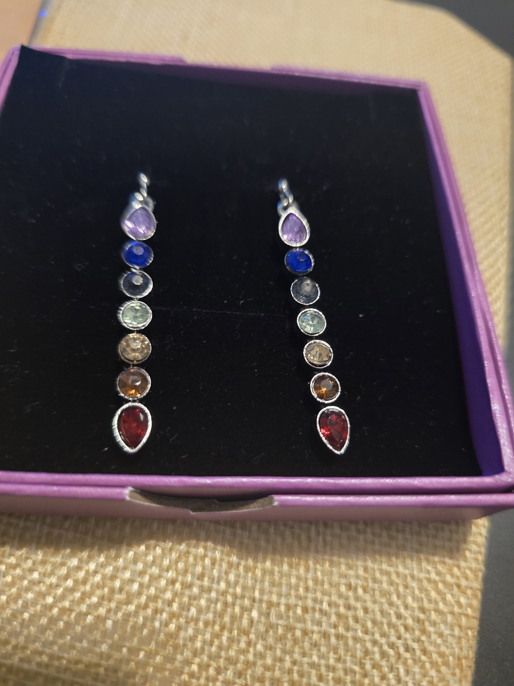 Multi-Color Gem Drop Earrings - Women Jewelry